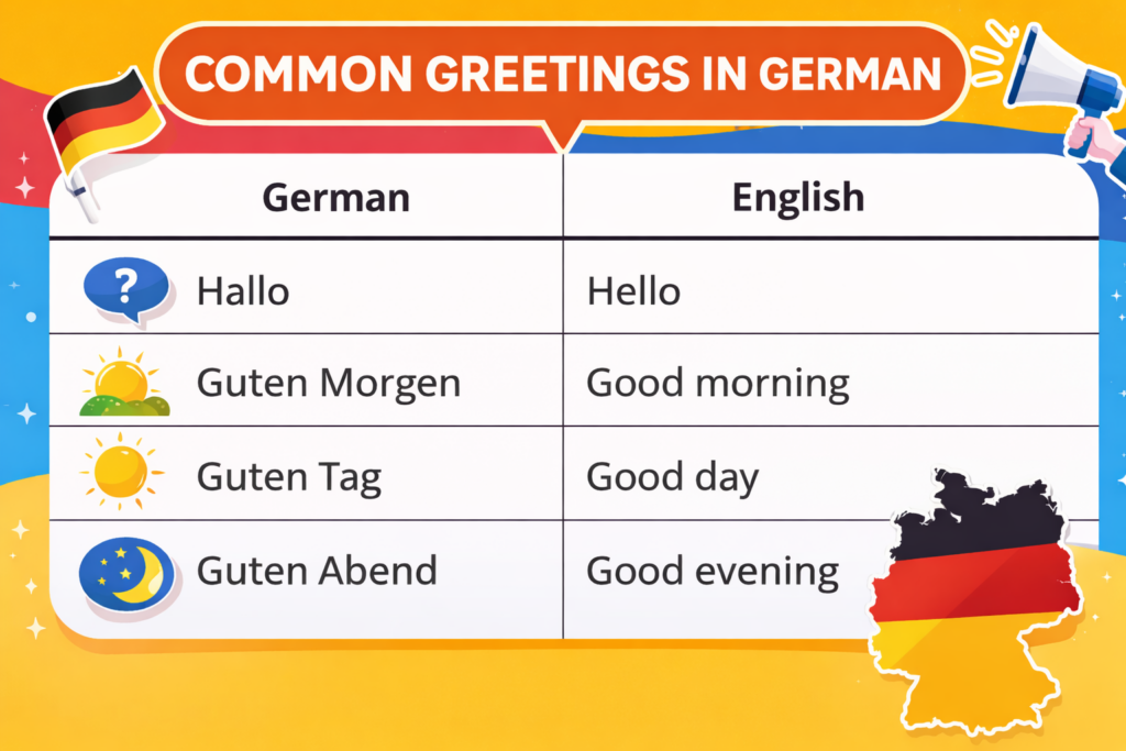 Common greetings in German